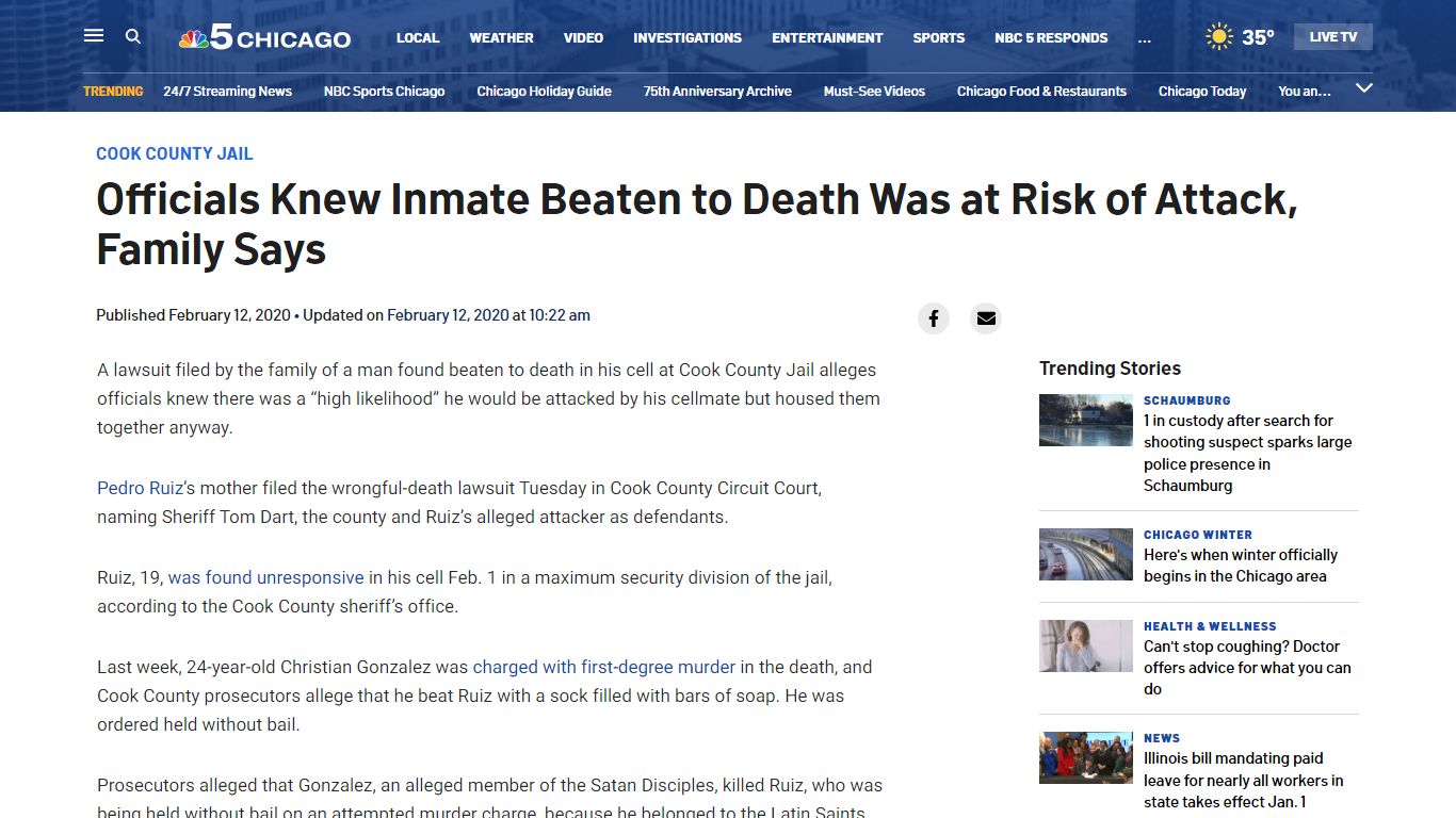 Officials Knew Inmate Beaten to Death Was at Risk of Attack, Family ...